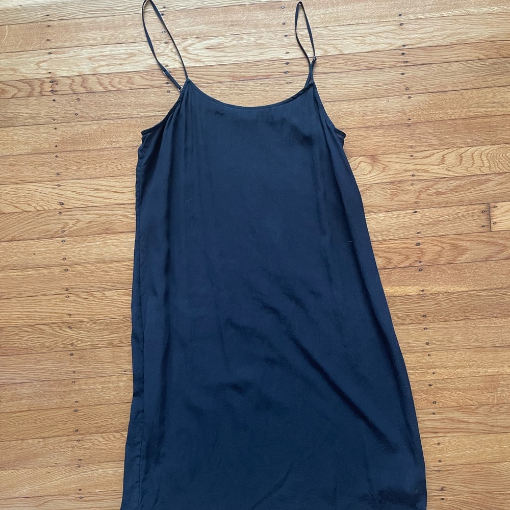 Equipment FR black silk midi dress